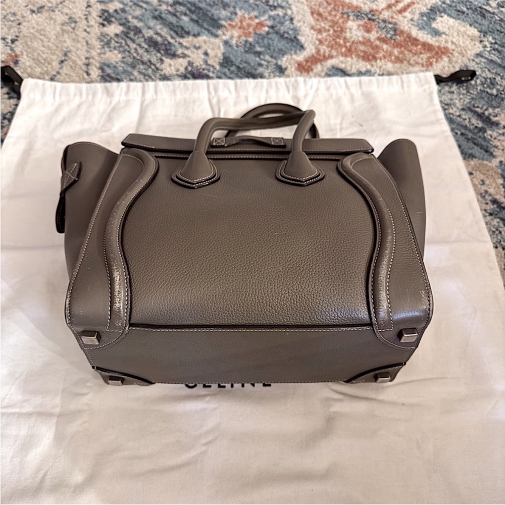 SOLD‼️Celine small luggage top handle satchel Gray taupe Leather Tote Bag - Picture 10 of 16